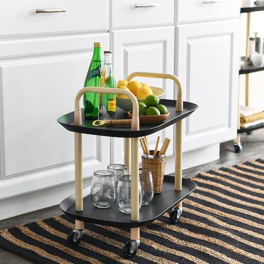 Hello Honey® Main + Mesa™ -Tier Modern Plastic and Metal Trolley